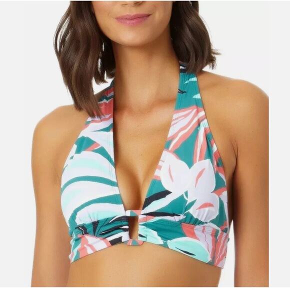 Anne Cole Women's Tropical Ring Halter Swim Bikini Top Women's Medium NWT - Picture 1 of 5